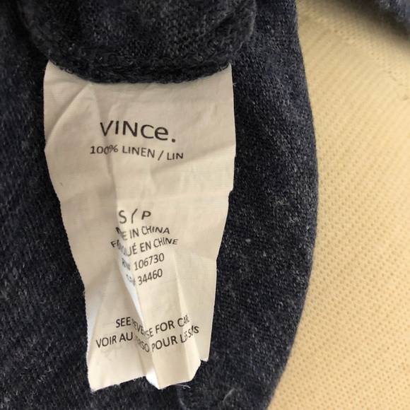 Vince Linen V-Neck T-Shirt Size S - Picture 4 of 4